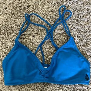 Volcom blue bikini top XS
